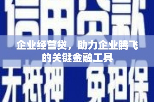 新和企业经营贷，助力企业腾飞的关键金融工具