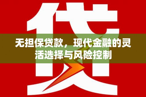 新和无担保贷款，现代金融的灵活选择与风险控制