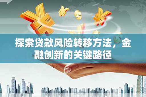 新和探索贷款风险转移方法，金融创新的关键路径