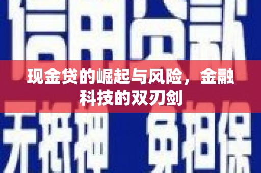 新和现金贷的崛起与风险，金融科技的双刃剑