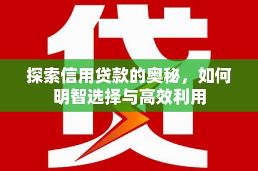 新和探索信用贷款的奥秘，如何明智选择与高效利用