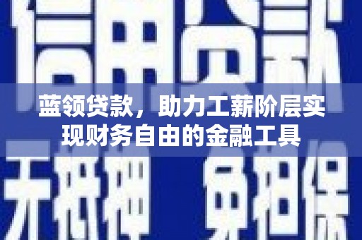 新和蓝领贷款，助力工薪阶层实现财务自由的金融工具